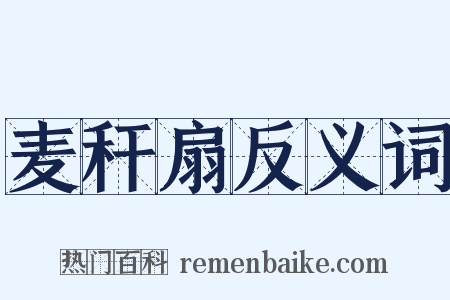 麦秆扇反义词是什么意思的图片
